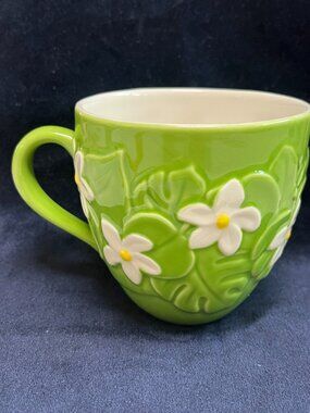 Starbucks Green Plumeria Mug
